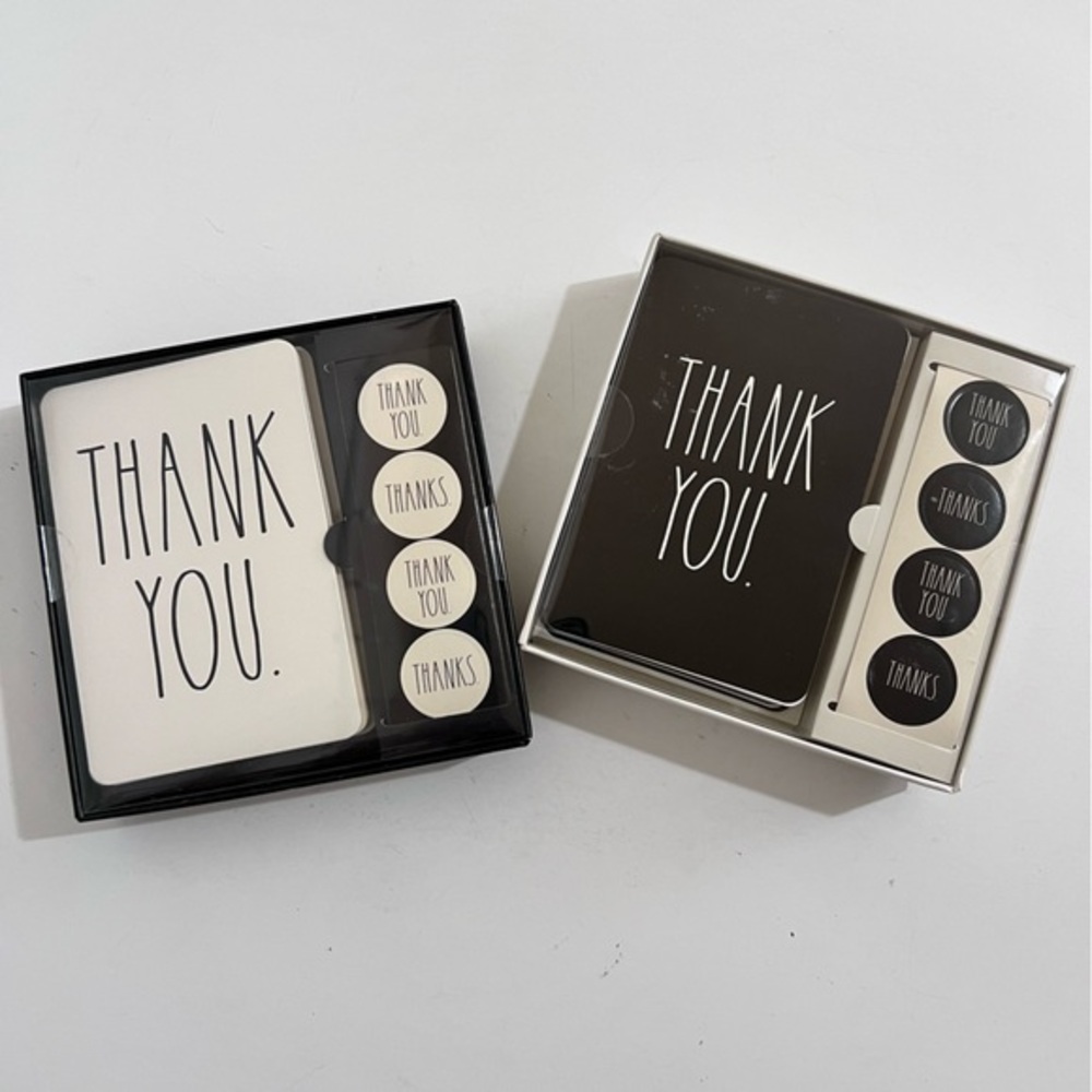 Rae Dunn Thank You Cards Note Card Sets Set of 2 Boxes 24 Cards Total New